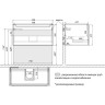 Тумба LEMARK BUNO MINI 80 см под раковину, подвесная, 1 ящик, белый глянец LM05BM80T